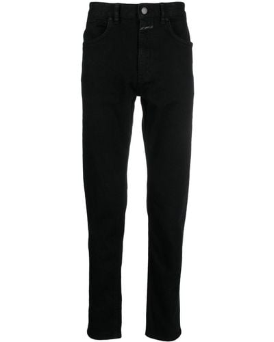 Closed Logo-patch Cotton Tapered Jeans - Black