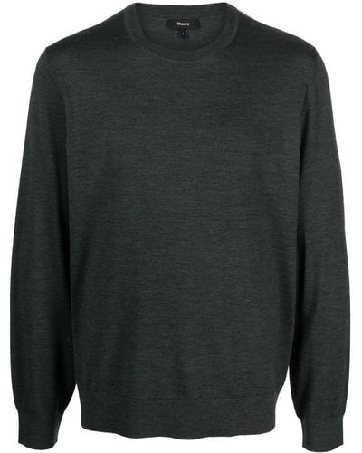 Theory Crew-neck Pullover Sweatshirt - Black