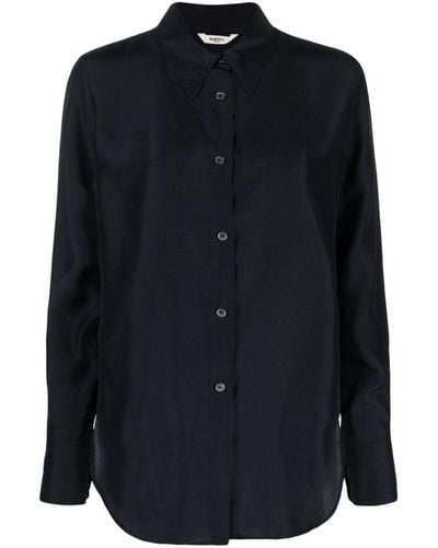 Barena Long-sleeve Silk Shirt - Blue