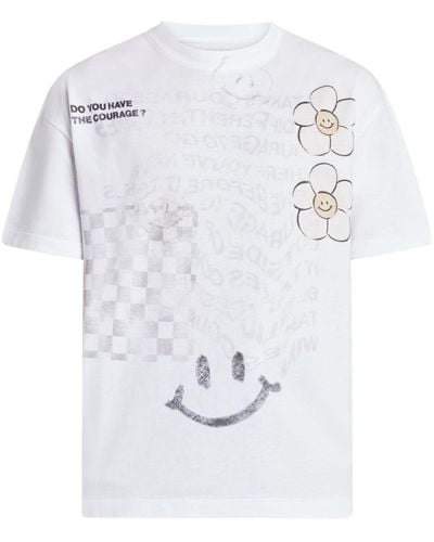 MOUTY T-Shirt mit grafischem Print - Weiß