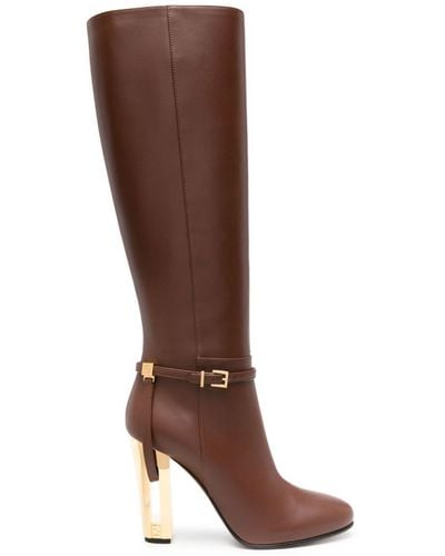 Fendi Delfina 105mm High-heeled Boots - Brown