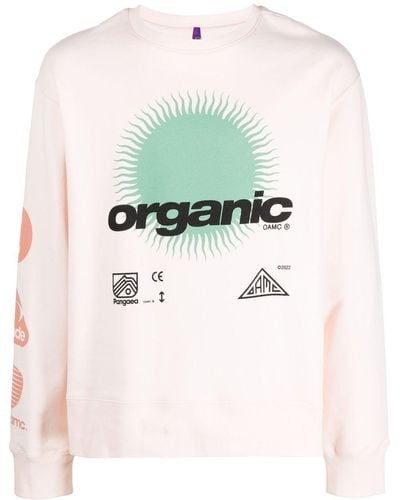 OAMC Graphic-print Cotton Sweatshirt - Pink