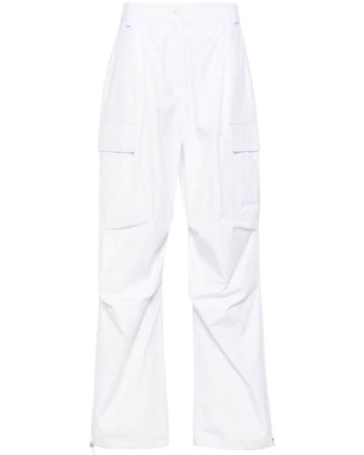 Patrizia Pepe Logo-appliqué Cargo Trousers - White
