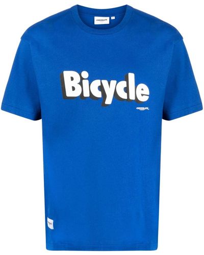 Chocoolate Bicycle-print Cotton T-shirt - Blue