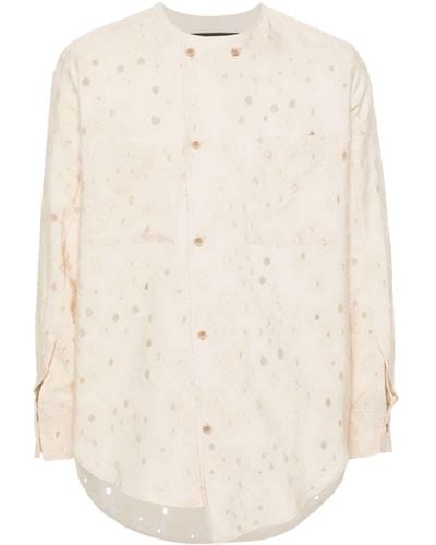 ANDERSSON BELL Floral-jacquard Long-sleeve Shirt - Natural