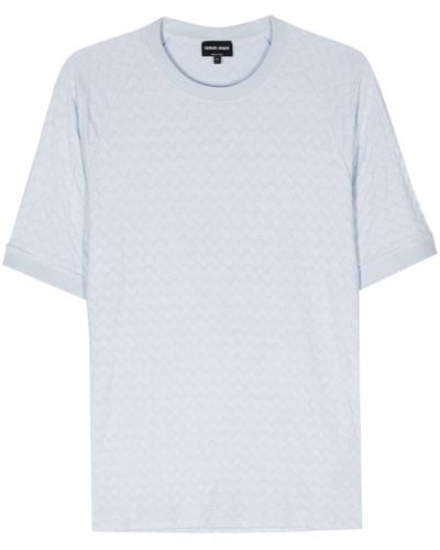 Giorgio Armani Chevron-stitch Short-sleeve T-shirt - White