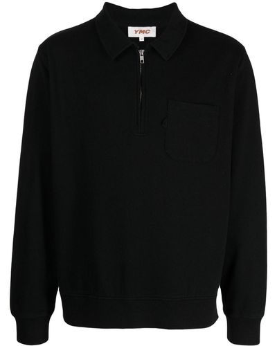 YMC Earth Sugden Short-zip Sweatshirt - Black