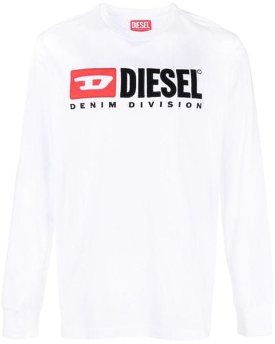 DIESEL T-shirt a maniche lunghe con stampa - Bianco