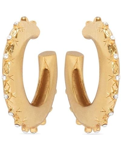 Oscar de la Renta Crystal-embellished Hoop Earrings - Metallic