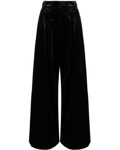 Uma Wang Pleat-detail Wide-leg Trousers - Black