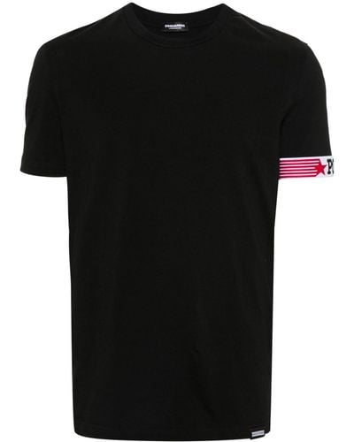 DSquared² Camiseta con ribete en contraste - Negro
