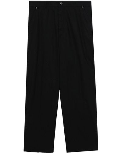 Izzue Wide-leg Stretch-cotton Pants - Black