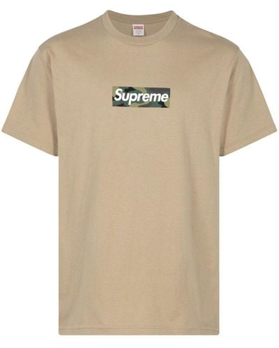 Supreme Katoenen T-shirt Met Logo - Naturel