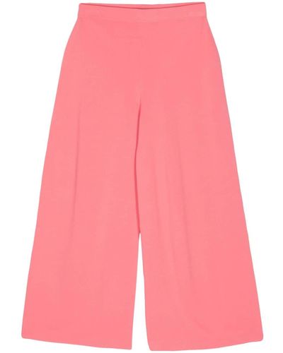 D.exterior Wide-leg Cropped Trousers - Pink