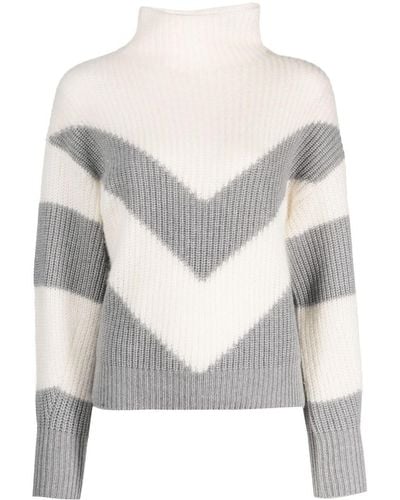 Peserico Two-tone Design Sweater - White