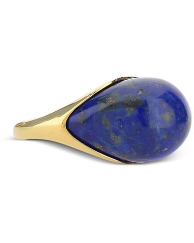 Bottega Veneta 18kt vergoldeter Ring - Blau