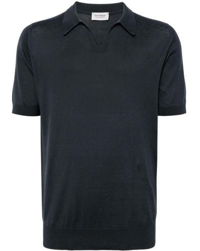 John Smedley Enock Cotton Polo Shirt - Black