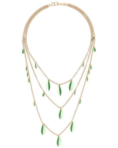 Isabel Marant Multi-chain Leaf-pendant Necklace - Metallic