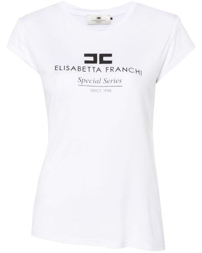Elisabetta Franchi Logo-Print T-Shirt - White