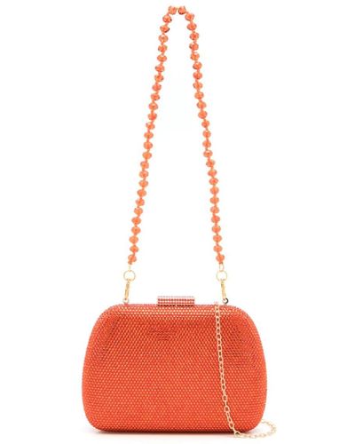 Serpui Clutch Verfraaid Met Kristallen - Rood