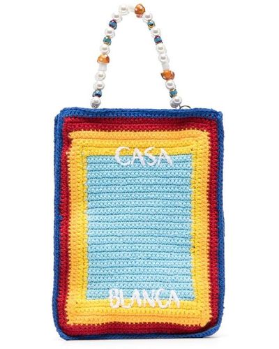 Casablancabrand Atlantis Beaded Crochet Bag - Blue