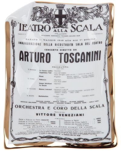 Fornasetti 'Toscanini" Cendrier porcelaine - Métallisé