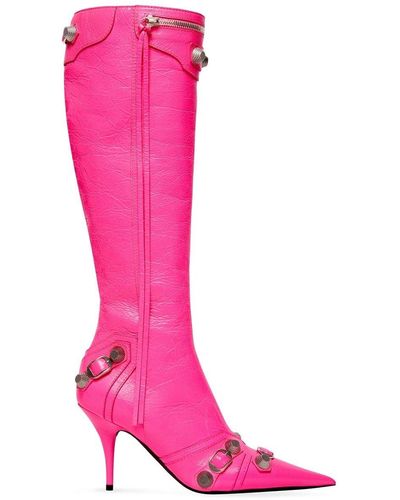 Balenciaga Cagole Point-toe Boots - Pink