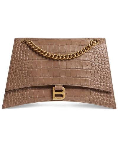 Balenciaga Medium Crush Chain-strap Shoulder Bag - Brown
