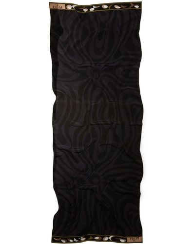 Emilio Pucci Marmo-print Silk Scarf - Black