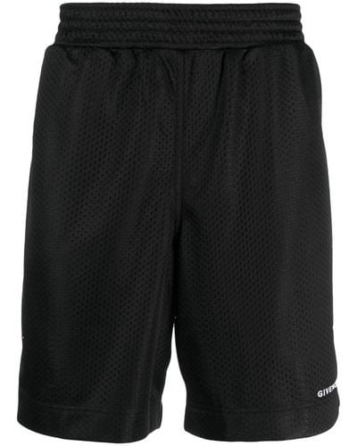 Givenchy Pantalones cortos de running con logo estampado - Negro