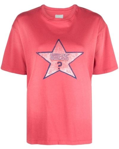 Guess USA T-Shirt mit Logo-Print - Pink