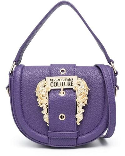Versace Baroque-buckle Tote Bag - Purple