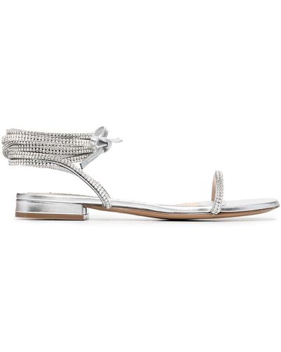 Alexandre Vauthier Amina Crystal-embellished Leather Sandals - Metallic