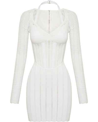 Dion Lee Open-knit Corset Minidress - White