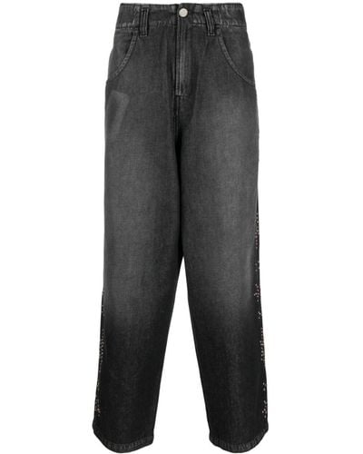 Bluemarble Stud-embellished Wide-leg Jeans - Gray