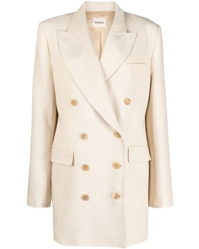 Khaite The Balton Double-breasted Blazer - Natural