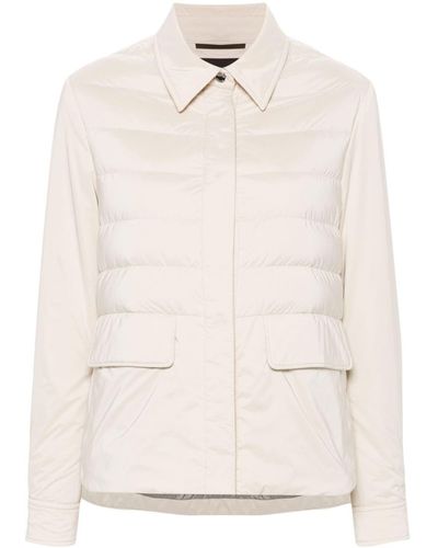 Moorer Muriel-OS padded shirt jacket - Natur