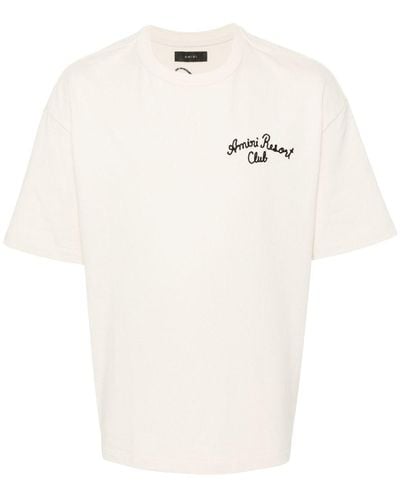 Amiri Camiseta con logo bordado - Blanco