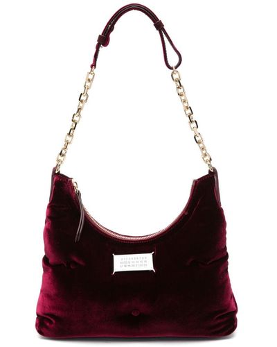 Maison Margiela Small Glam Slam Velvet Shoulder Bag - Red
