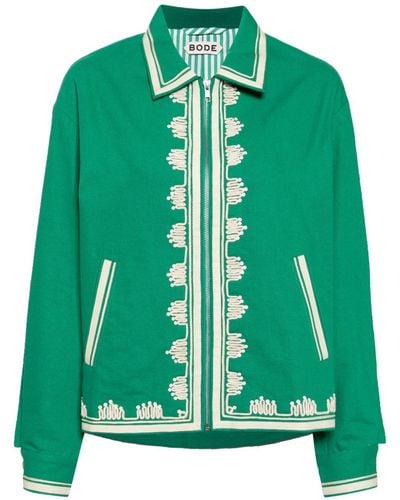 Bode Zip-up Cotton Jacket - Green