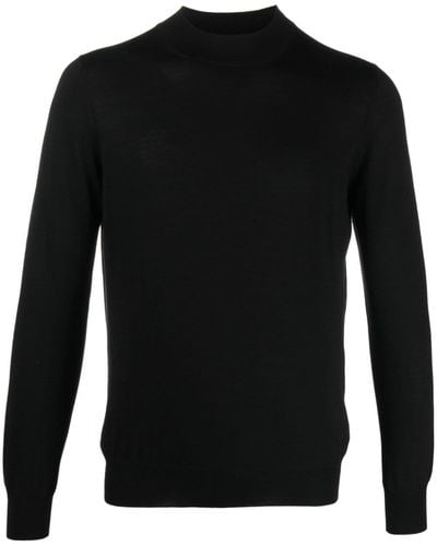 Tagliatore Fine-knit Wool Sweater - Black