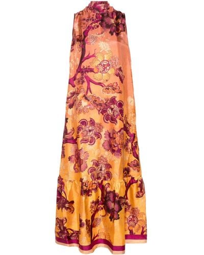 F.R.S For Restless Sleepers Floral-print Maxi Dress - オレンジ