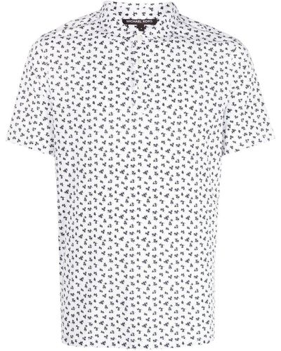 Michael Kors Floral-print Short-sleeved Shirt - White
