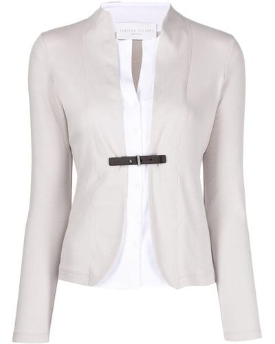 Fabiana Filippi Tailored Collarless Jacket - Gray