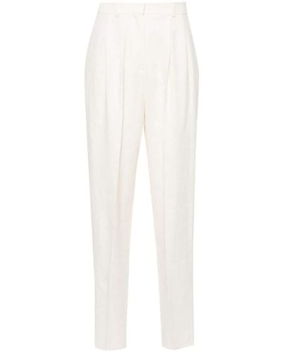 BOSS Tapered Twill Trousers - White