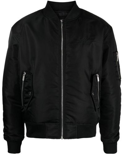 Karl Lagerfeld Logo-embroidered padded bomber jacket - Negro