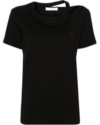IRO Camiseta Auranie con abertura - Negro