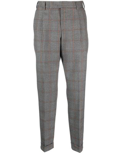 PT Torino Pantalones ajustados a cuadros - Gris