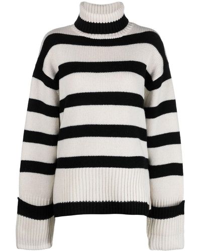Axel Arigato Striped Roll Neck Sweater - Black