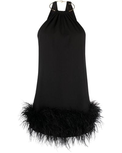 Cult Gaia Reeves Feather-trim Minidress - Black